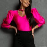 Body z bufkami Nicole fuksja