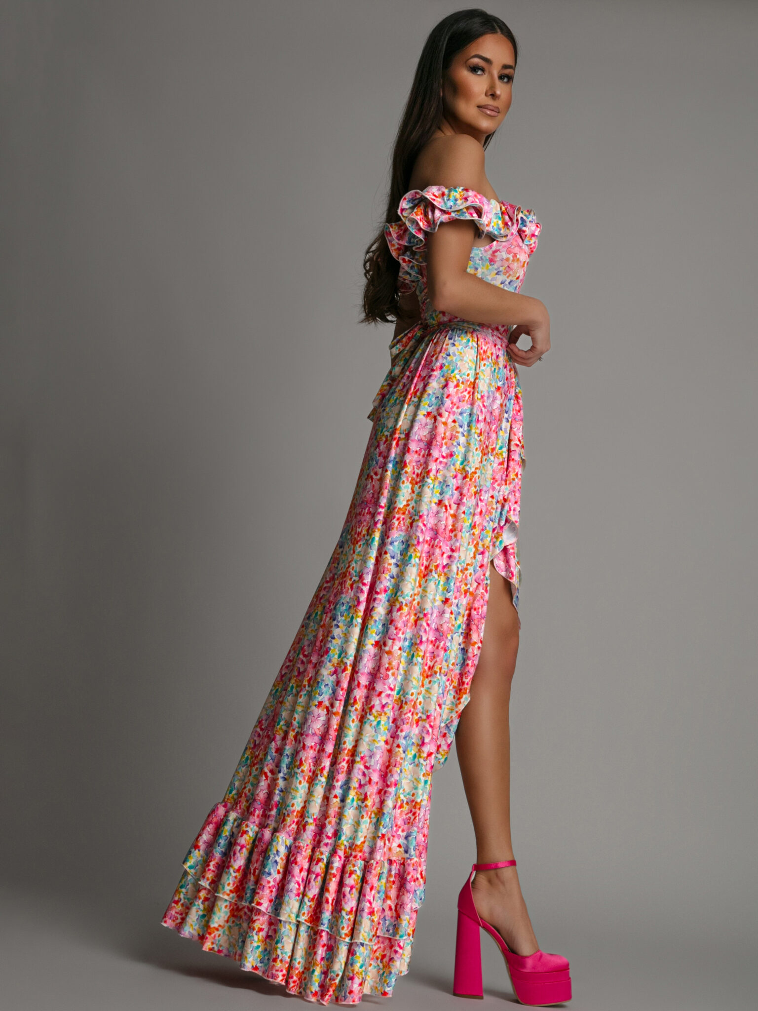 Komplet body + spódnica maxi NB Fiti kolorowy - obrazek 2