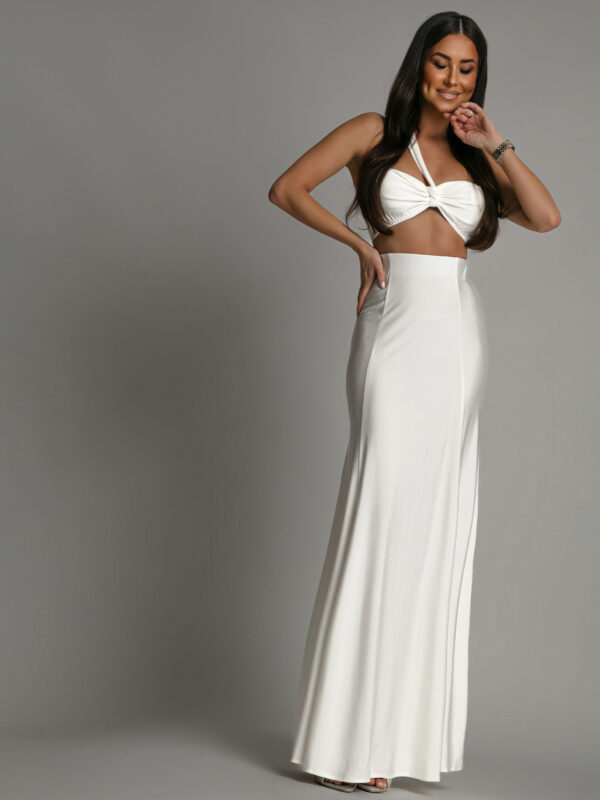 Komplet top + spódnica maxi Sirrena ecru - obrazek 2