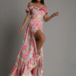 Komplet body + spódnica maxi NB Fiti kolorowy