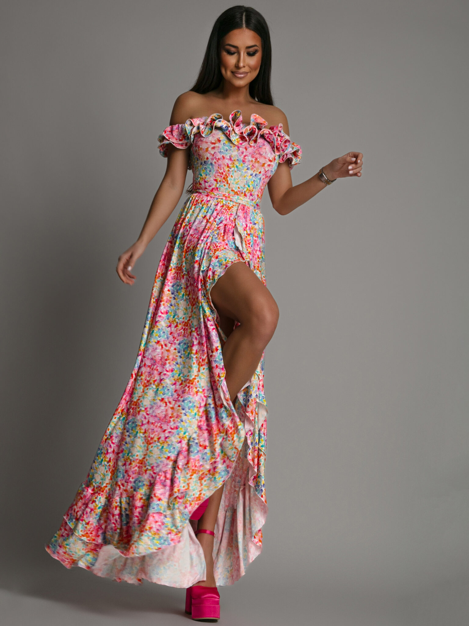 Komplet body + spódnica maxi NB Fiti kolorowy - obrazek 1