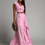 Komplet Top+ spódnica Maxi balideo różowy