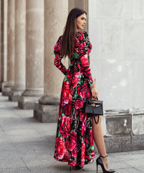 Sukienka maxi róże