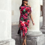 Sukienka panterka róże