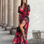 Sukienka maxi róże