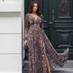 Sukienka maxi panter
