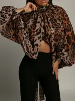 Bluzka elegancka NB Rember w panterkę