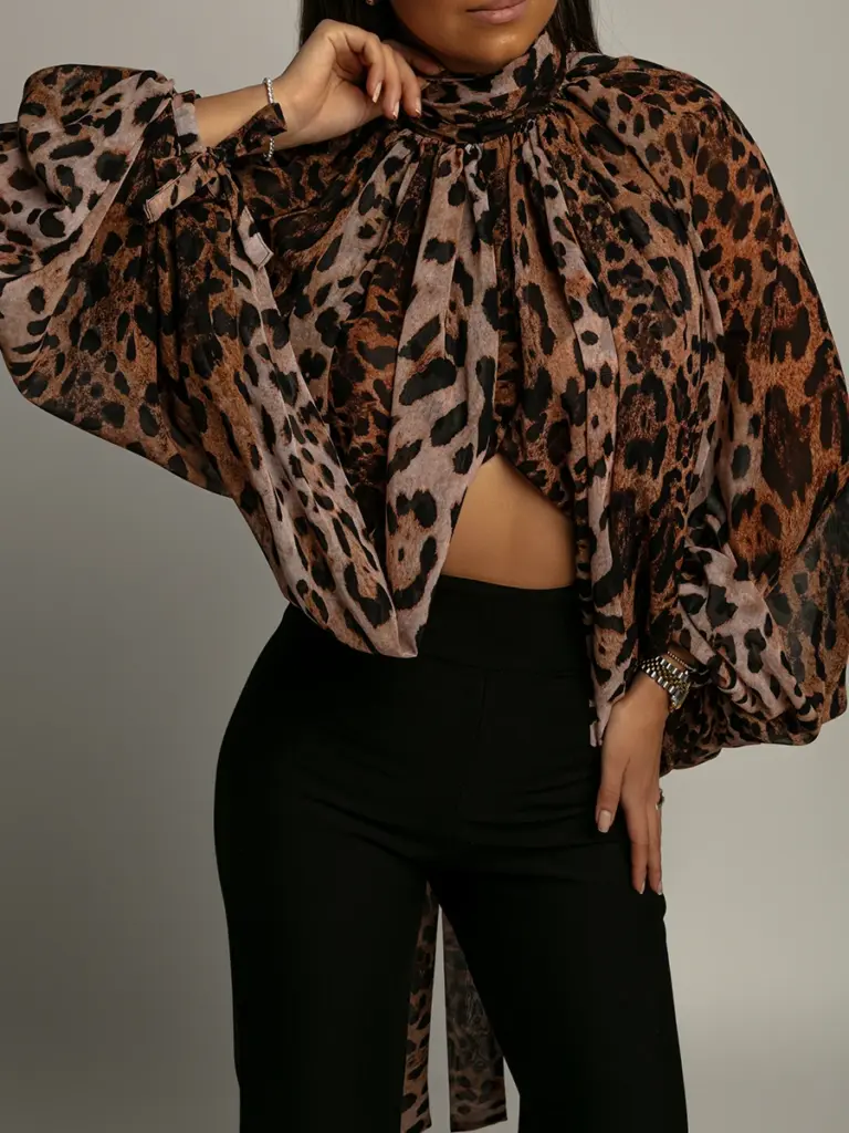 Bluzka elegancka NB Rember w panterkę