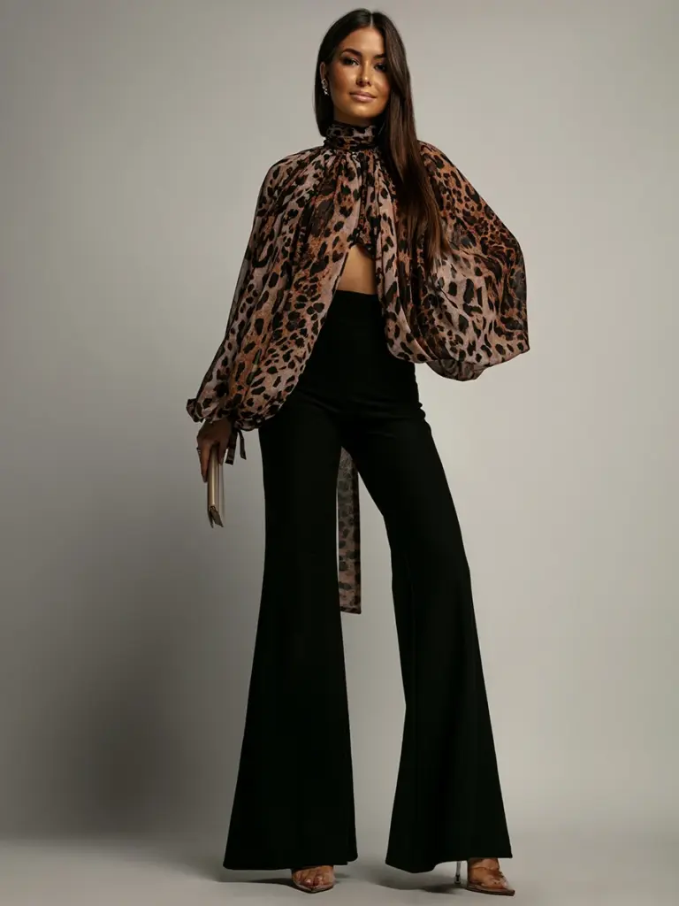 Bluzka elegancka NB Rember w panterkę