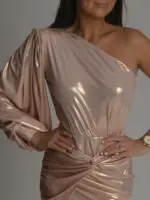 Sukienka mini NB Pigo lustrzana złota - obrazek 3