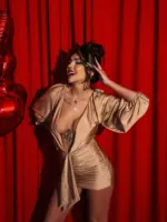 Sukienka elastyczna NB Calypto szampan - obrazek 4