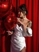 Sukienka asymetryczna NB Vabank biała - obrazek 3