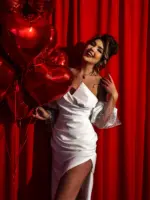 Sukienka asymetryczna NB Vabank biała - obrazek 2