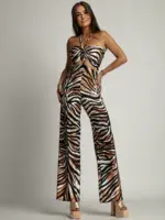 Kombinezon NB Leu zebra beżowo-czarny