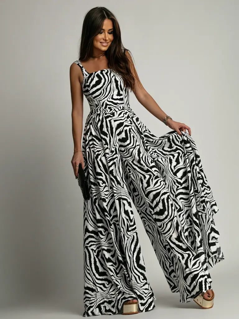 Kombinezon szeroki NB Sebbra biało-czarny