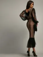 Komplet bluzka + spódnica Malinde czarny