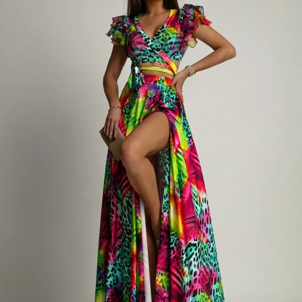 Komplet bluzka + spódnica NB VACAY kolorowy