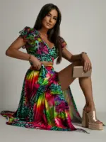 Komplet bluzka + spódnica NB VACAY kolorowy