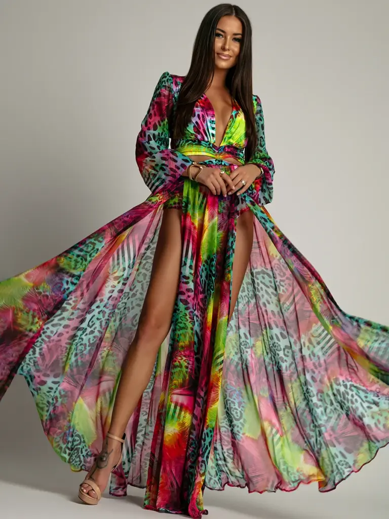 Komplet body + spódnica NB Vacay kolorowy