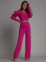 Komplet dzianinowy NB Pinkis różowy