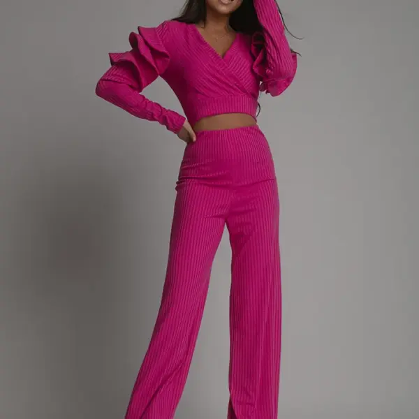 Komplet dzianinowy NB Pinkis różowy