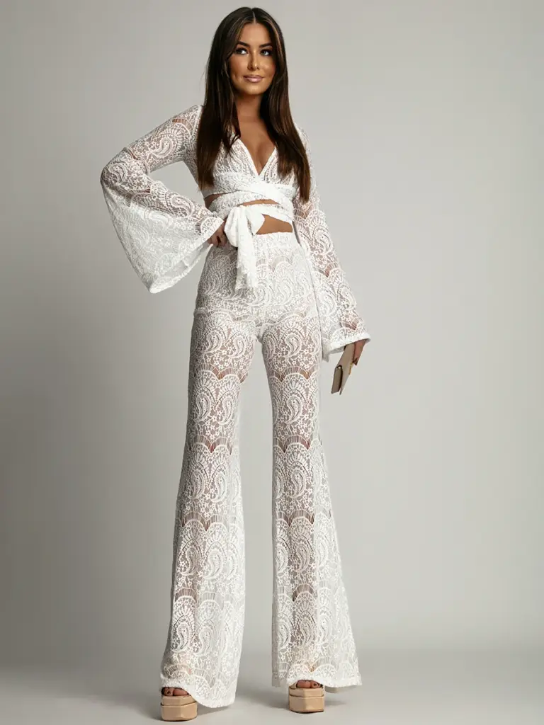 Komplet koronkowy NB Ekspoos biały