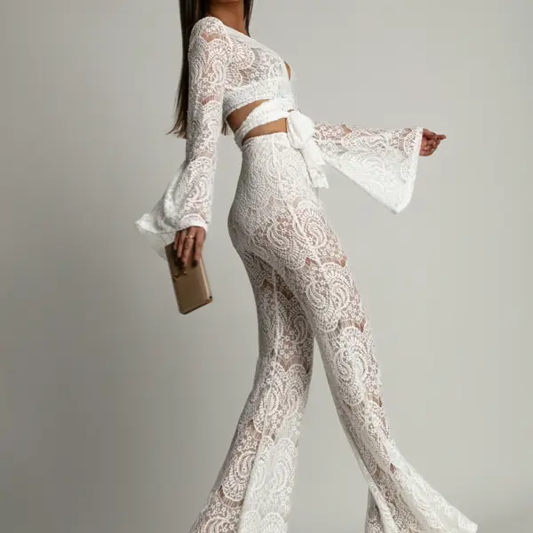 Komplet koronkowy NB Ekspoos biały