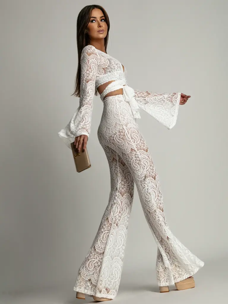 Komplet koronkowy NB Ekspoos biały