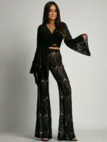 Komplet koronkowy NB Ekspoos czarny