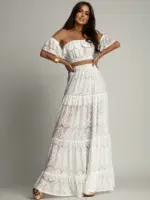 Komplet koronkowy spódnica + bluzka NB Desperado biały