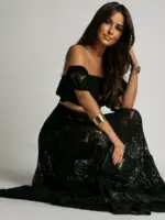 Komplet koronkowy spódnica + bluzka NB Desperado czarny