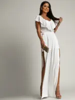 Komplet len kombinezon + spodnie NB Zakhyr biały