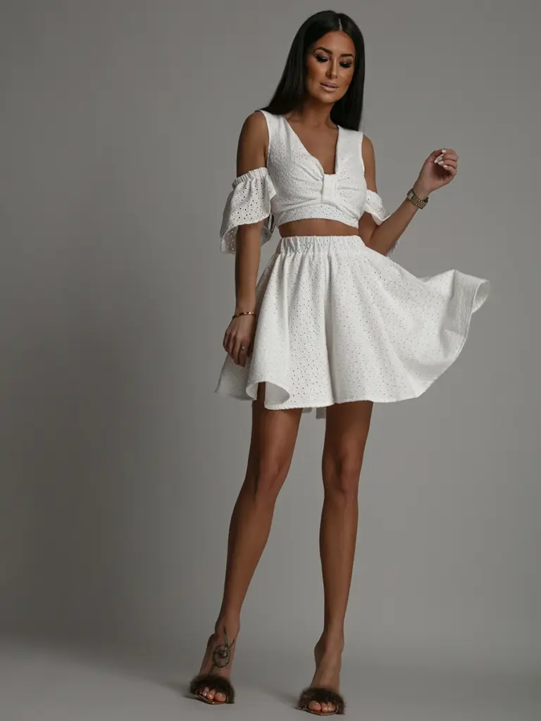 Komplet top+ spodenki NB Balideo biały