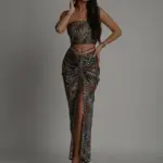 Komplet top + spódnica NB Zerra w panterkę