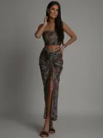 Komplet top + spódnica NB Zerra w panterkę