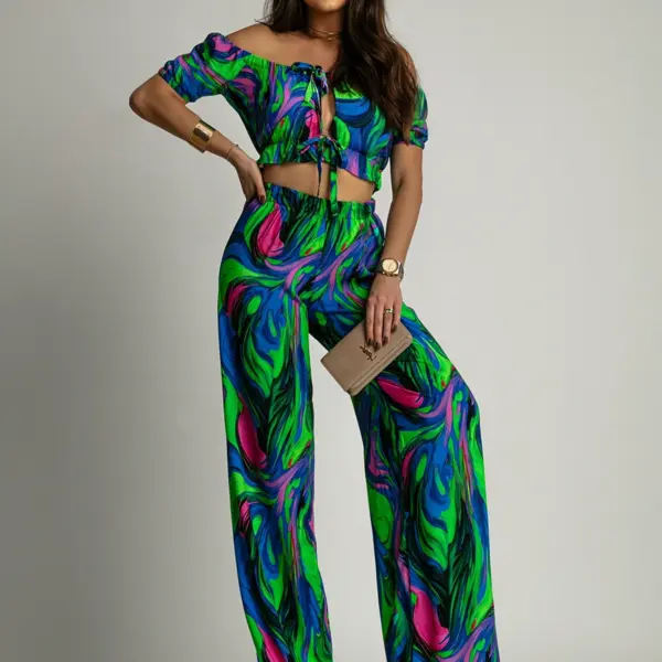 Komplet wakacyjny NB Duofluo zielono-niebieski