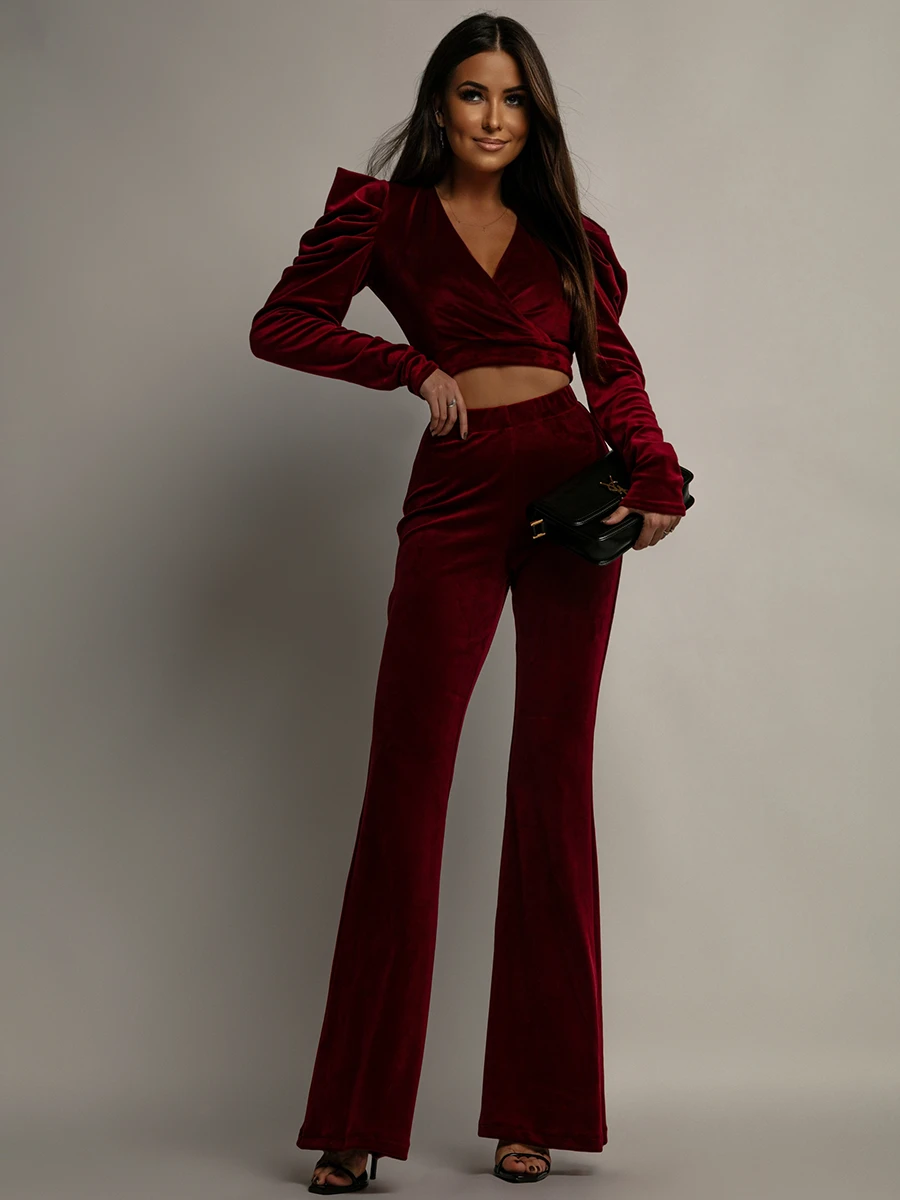 Komplet welurowy NB Jess bordowy (3) Komplet welurowy NB Jess bordowy