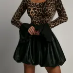 Spódniczka bombka skórzana Tuppo czarna