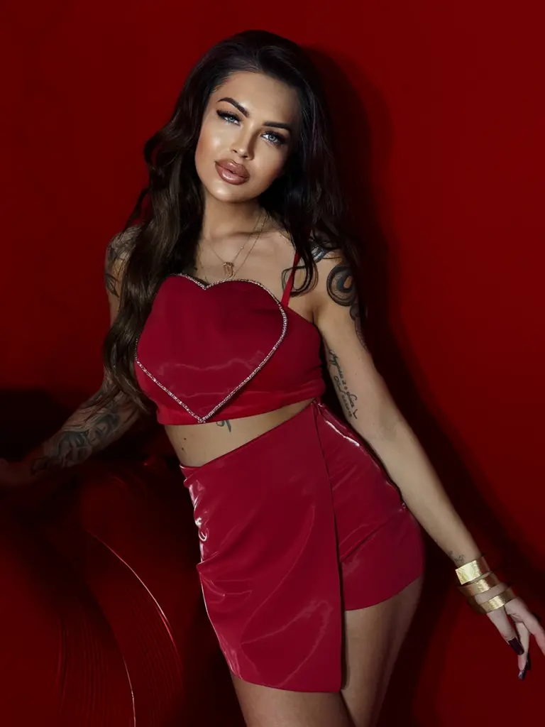 Spódniczko-spodenki lateksowe NB Boms czerwone