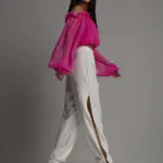 Spodnie z rozcięciem NB Rozet ecru