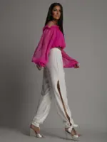 Spodnie z rozcięciem NB Rozet ecru