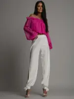 Spodnie z rozcięciem NB Rozet ecru