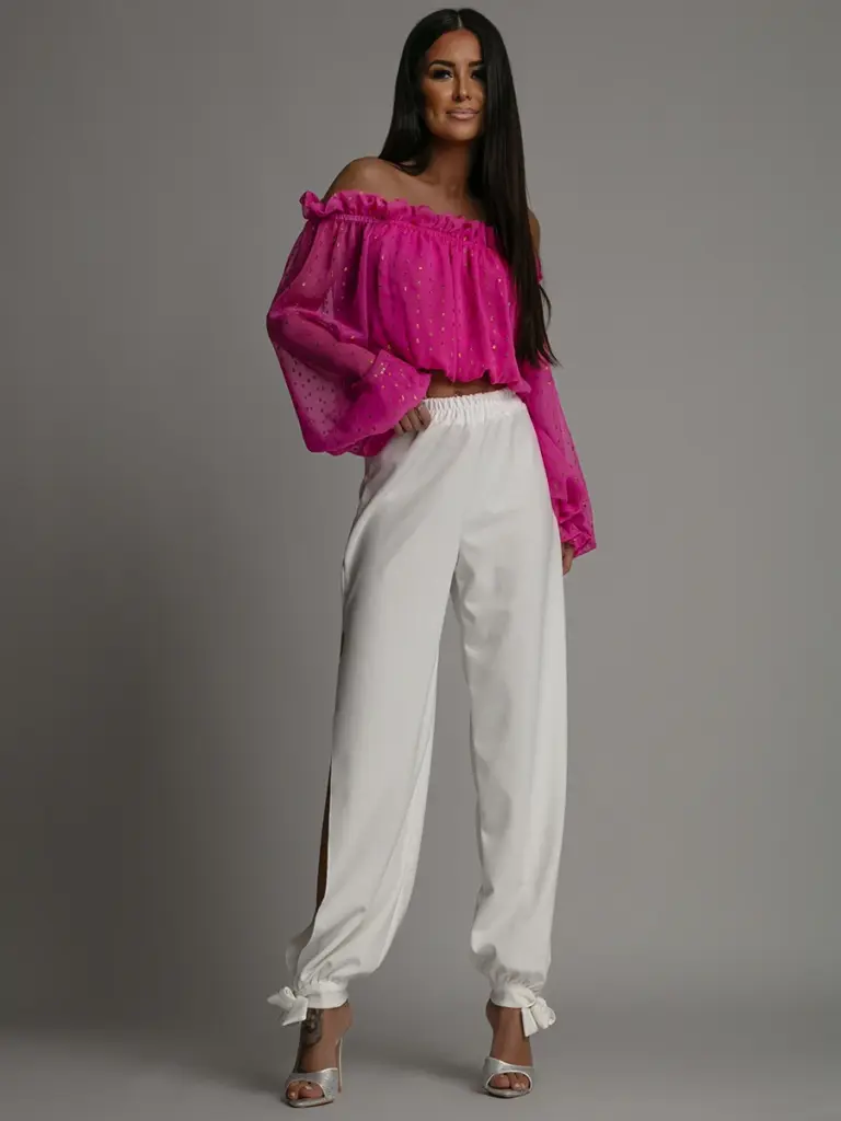 Spodnie z rozcięciem NB Rozet ecru