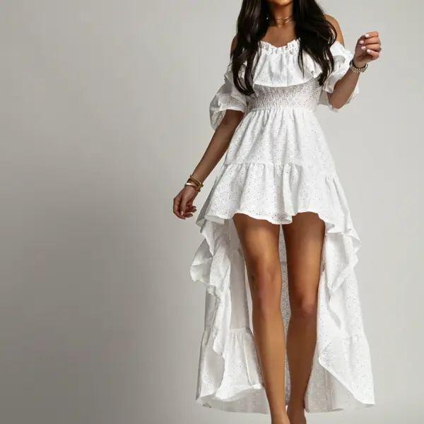 Sukienka asymetryczna NB Voler biała