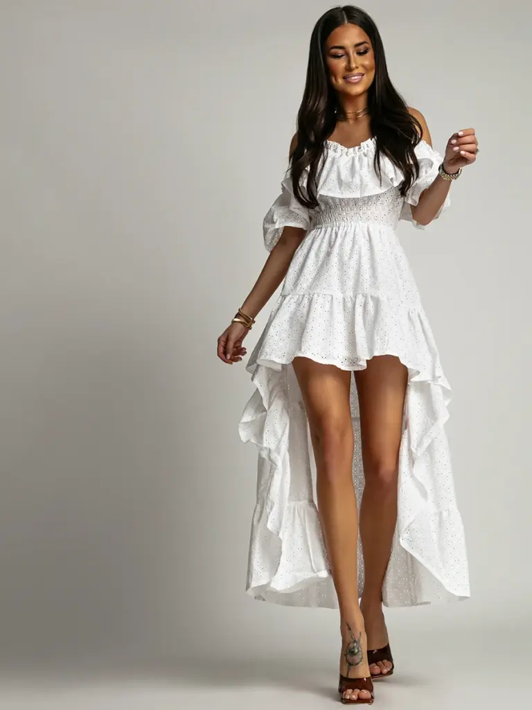 Sukienka asymetryczna NB Voler biała