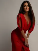 Sukienka brokatowa NB Ilusse czerwona