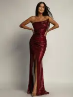 Sukienka cekinowa NB Lapoto bordowa