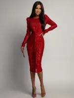 Sukienka cekinowa NB Marylin Shape czerwona