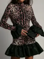 Sukienka elastyczna bombka NB Cops panterka