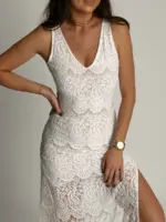 Sukienka koronkowa maxi NB Veroni biała